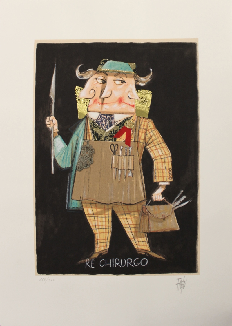 Re Chirurgo - serigrafia e collage di Paolo Fresu