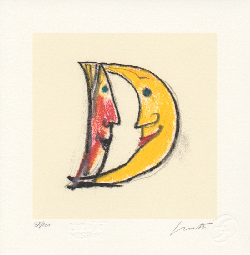 Lettera D - serigrafia a colori di Emanuele Luzzati