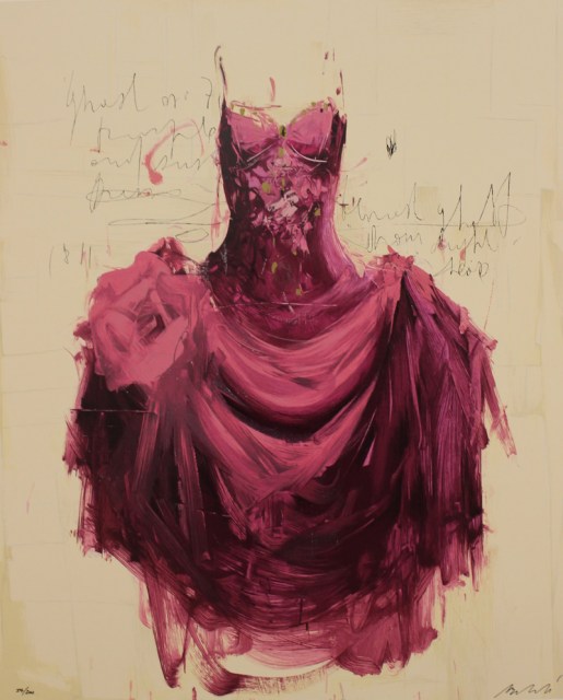 Purple dress n. 58 - serigrafia polimaterica di Luca Bellandi