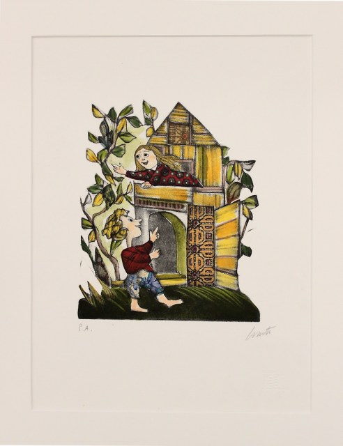 La casa sull'albero - incisione di Emanuele Luzzati