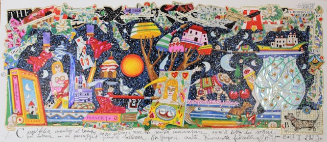 Corro felice incontro al tempo, passo sopra i ricordi senza inciampare, apro il libro dei sogni per entrare in un paesaggio pieno di bellezza. De Gregori canta "Buonanotte fiorellino" - grafica di Francesco Musante