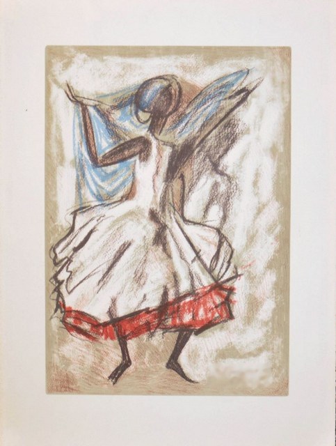 Figura danzante - litografia di Giovanni Novaresio