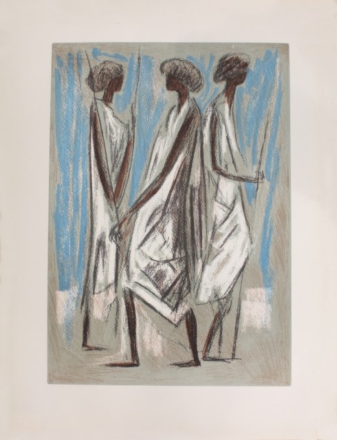 Guerrieri somali - litografia di Giovanni Novaresio