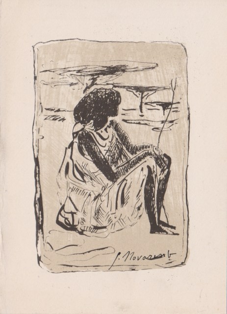 Figura seduta - stampa su carta di Giovanni Novaresio