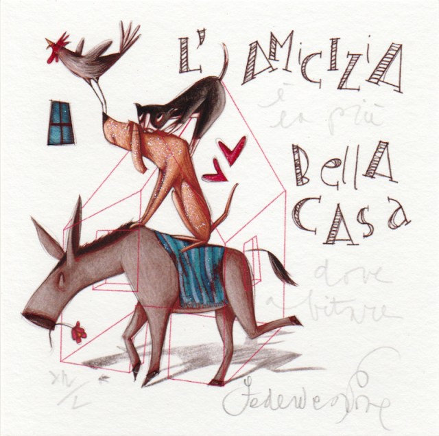 L'Amicizia è la più bella casa dove abitare - grafica di Federica Porro