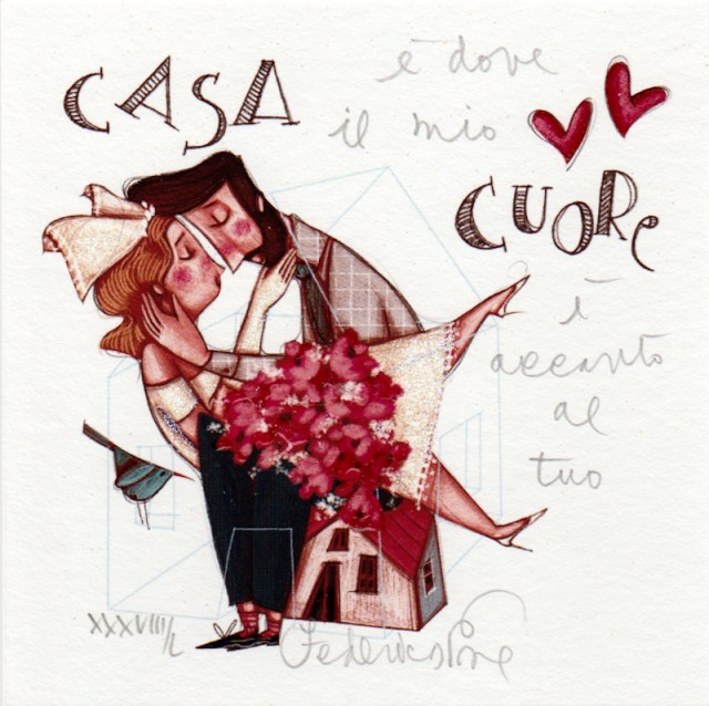 Casa è dove il mio cuore è accanto al tuo - grafica di Federica Porro