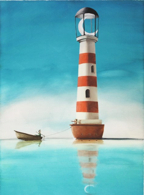 Il faro viaggiante - fine art giclée di Diego Santini
