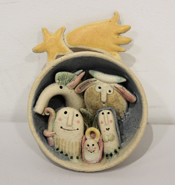 Ciotola presepe (fronte) - scultura di Riccardo Biavati e la Bottega delle Stelle