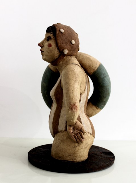 Bagnante - scultura ceramica (vista 5)